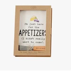 Mud Pie Tea Towel Spreader I’m Just Here For The Appetizers Gift Set NIB NWTS